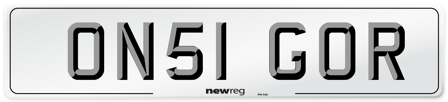 ON51 GOR Number Plate from New Reg